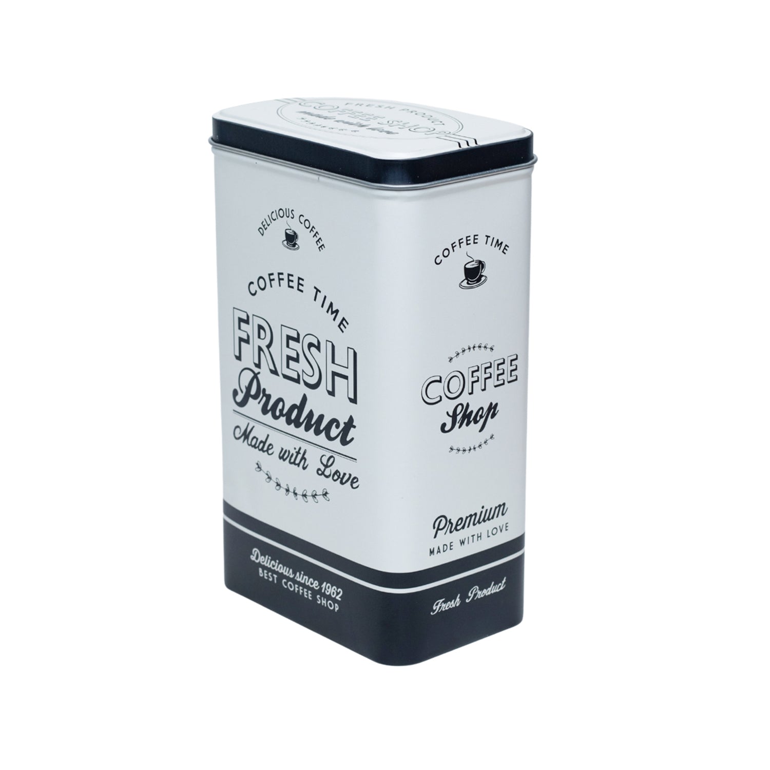 Metal Coffee Jar - Off White, 1700Ml