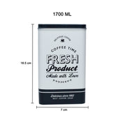Metal Coffee Jar - Off White, 1700Ml