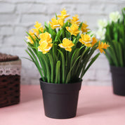 Yellow Artificial Flower With Pot