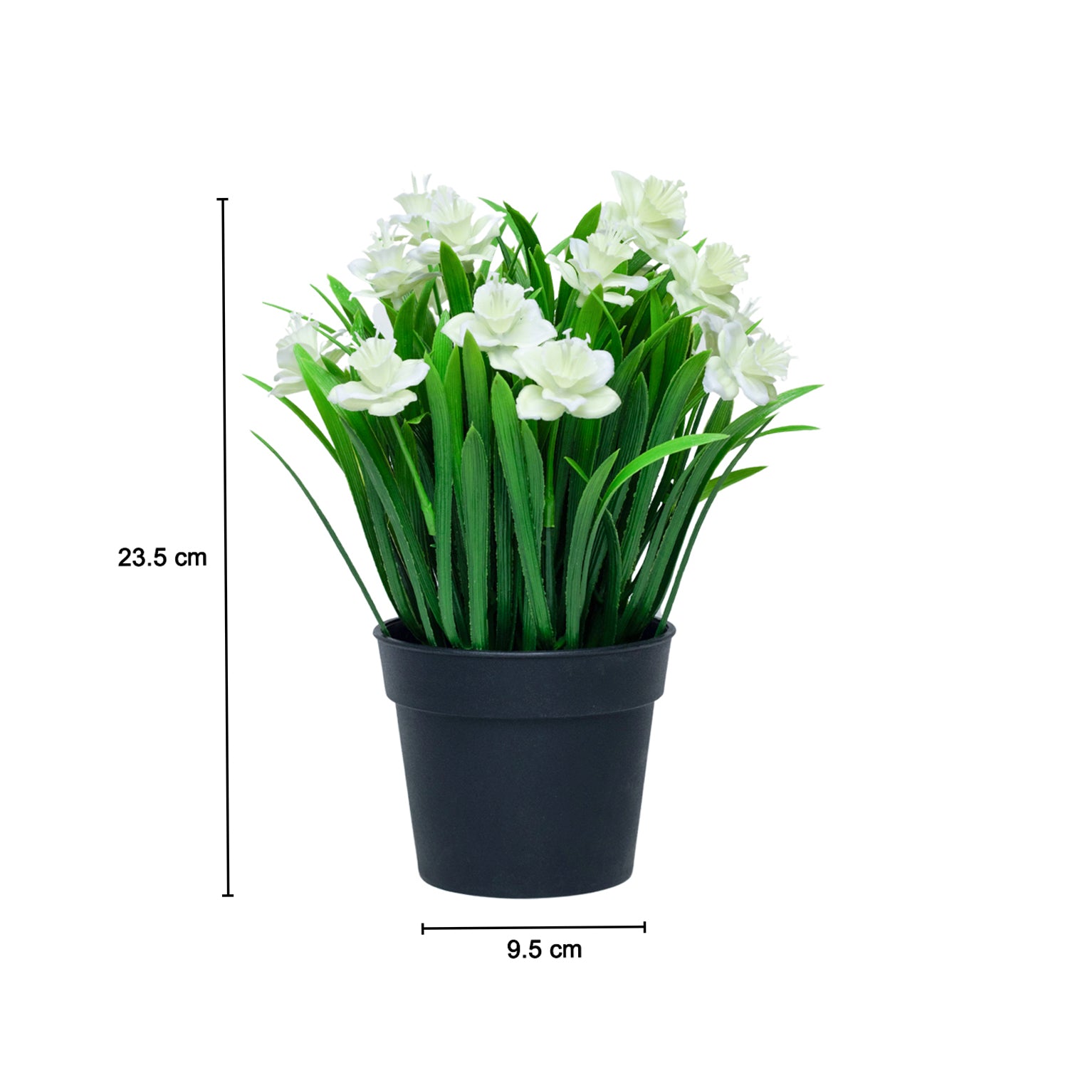 White Artificial Flower With Pot