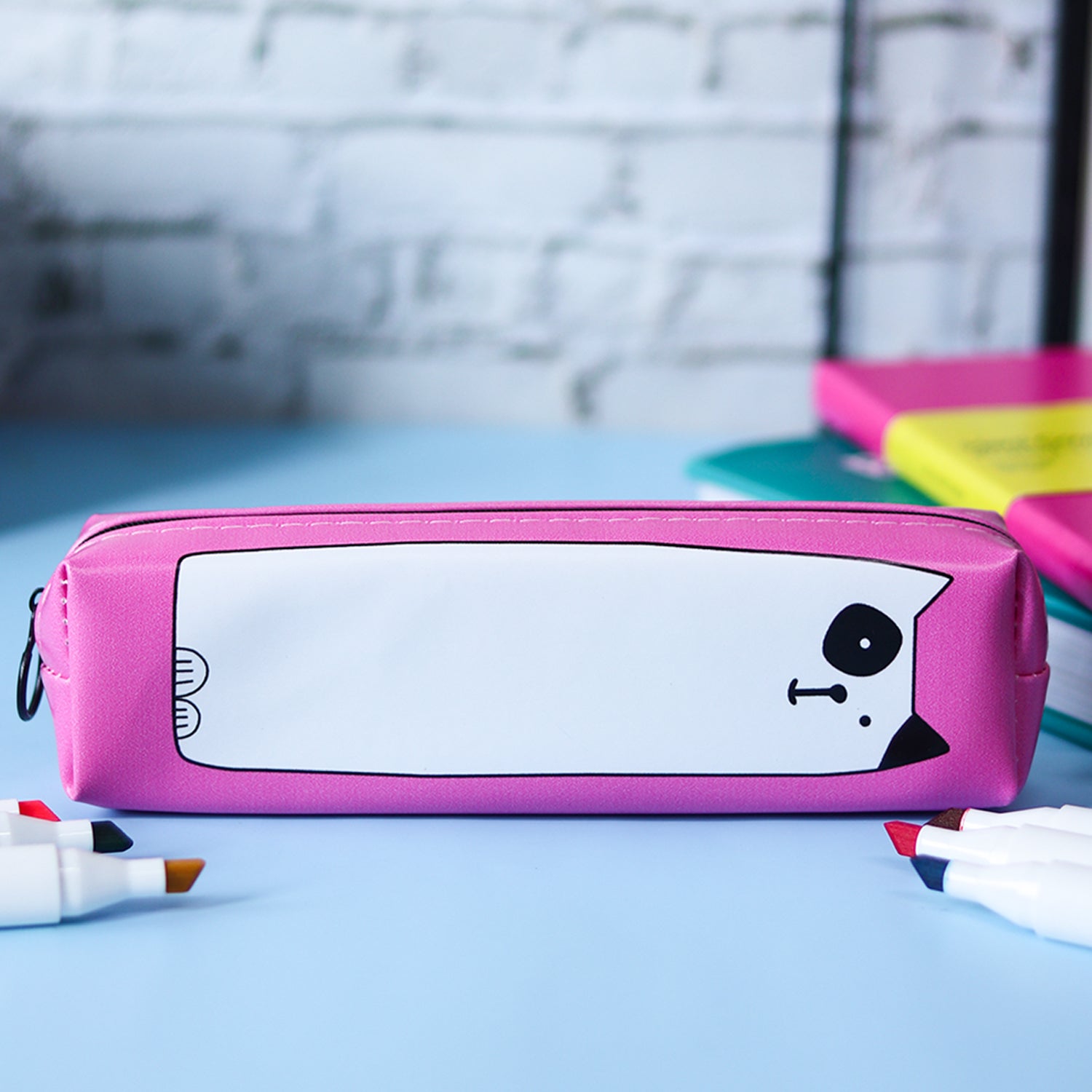 Pink Pencil Pouch - Cat Print