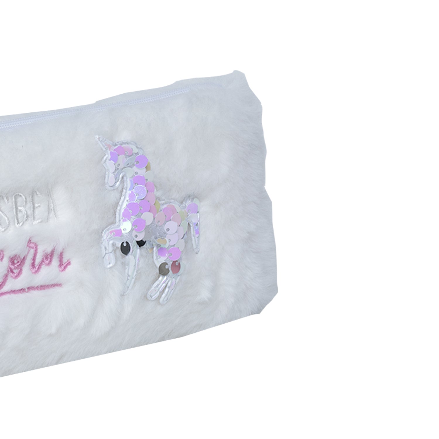 White Pencil Pouch - Fur