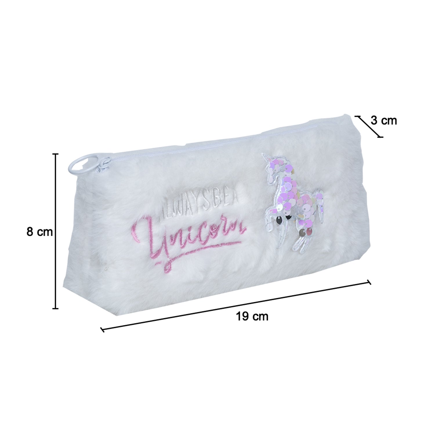 White Pencil Pouch - Fur