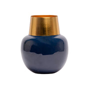 Decorative Enamel Vase - Golden & Blue