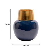 Decorative Enamel Vase - Golden & Blue