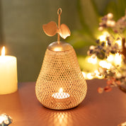 Pear T- Lite Holder - Golden & Metal