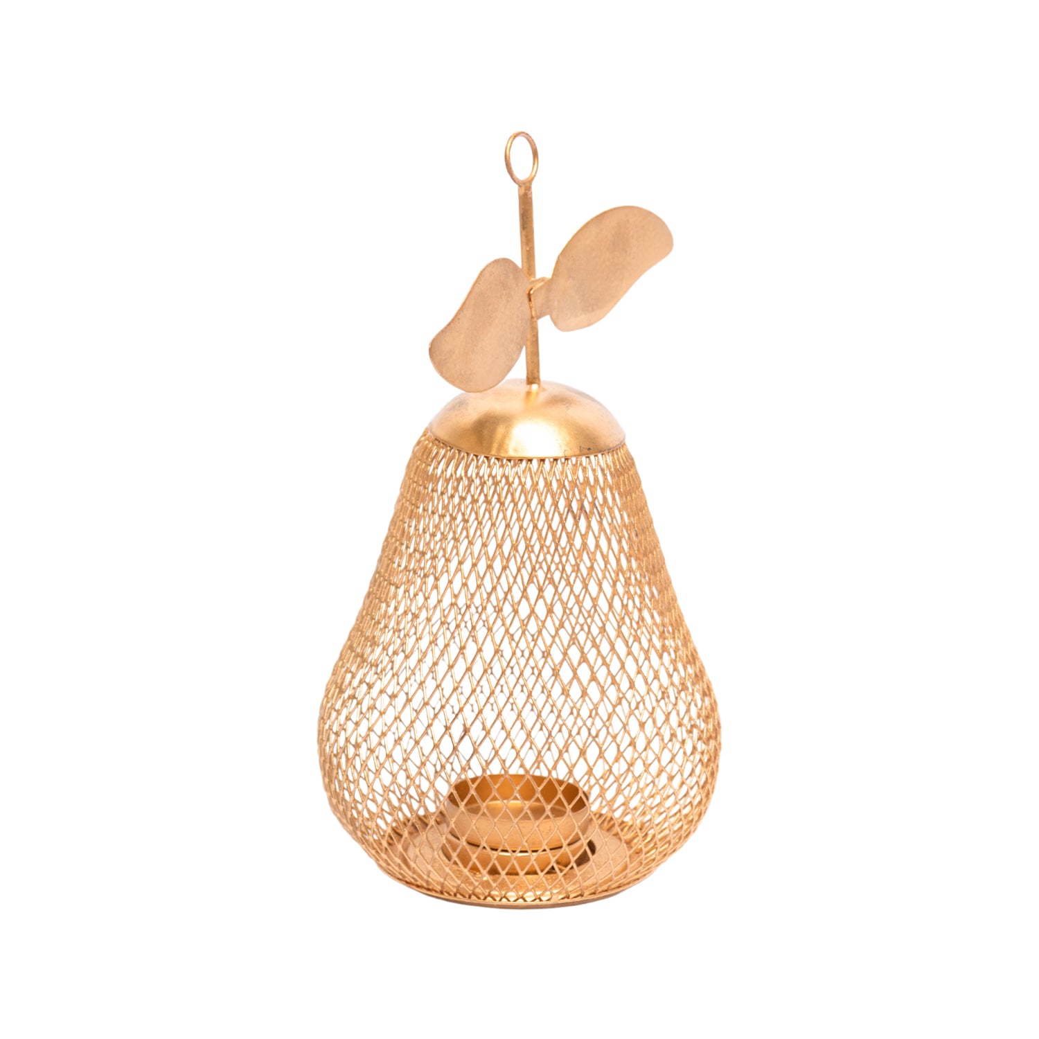 Pear T- Lite Holder - Golden & Metal
