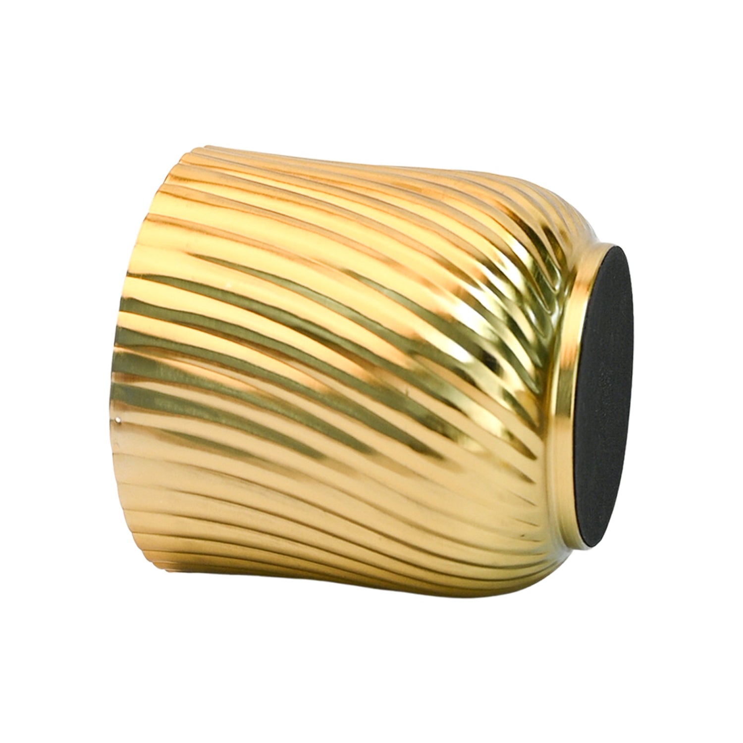 Ribbed Metal Vase - Golden