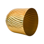 Ribbed Metal Vase - Golden