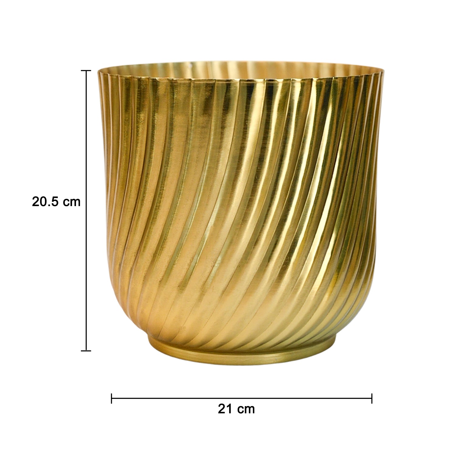 Ribbed Metal Vase - Golden