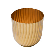 Ribbed Flower Vase - Golden & Metal