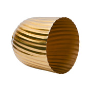 Ribbed Flower Vase - Golden & Metal