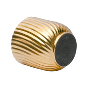 Ribbed Flower Vase - Golden & Metal