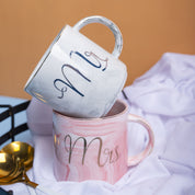 Marble Texture Mr. & Mrs. Coffee Mug - Set Of 2, 350 ml