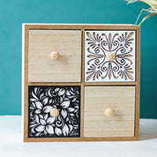 Multipurpose Floral Table Drawer Organizer - 2 Layers & 2-2 Compartment