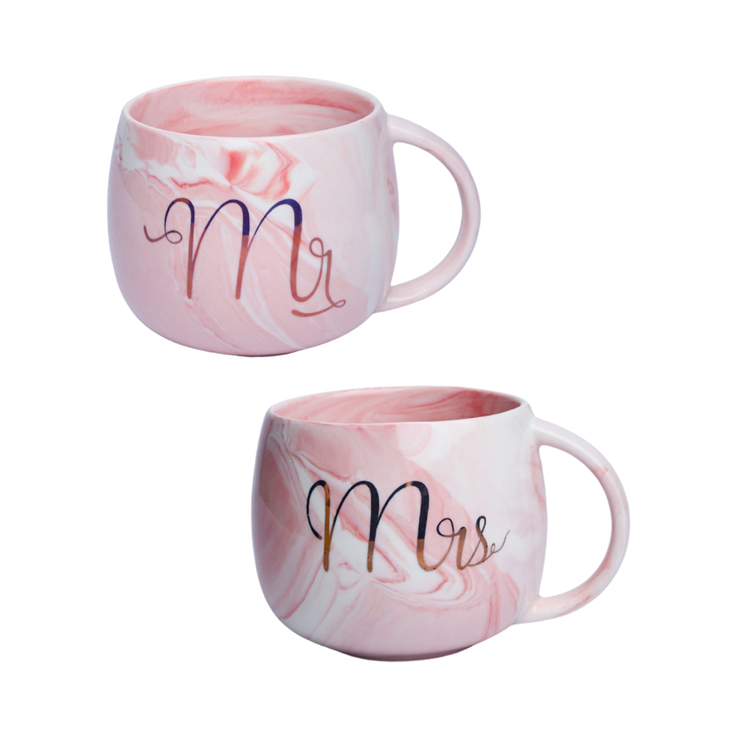 Mr. n Mrs. Royal Marble Mug - Each 350mL, Pink