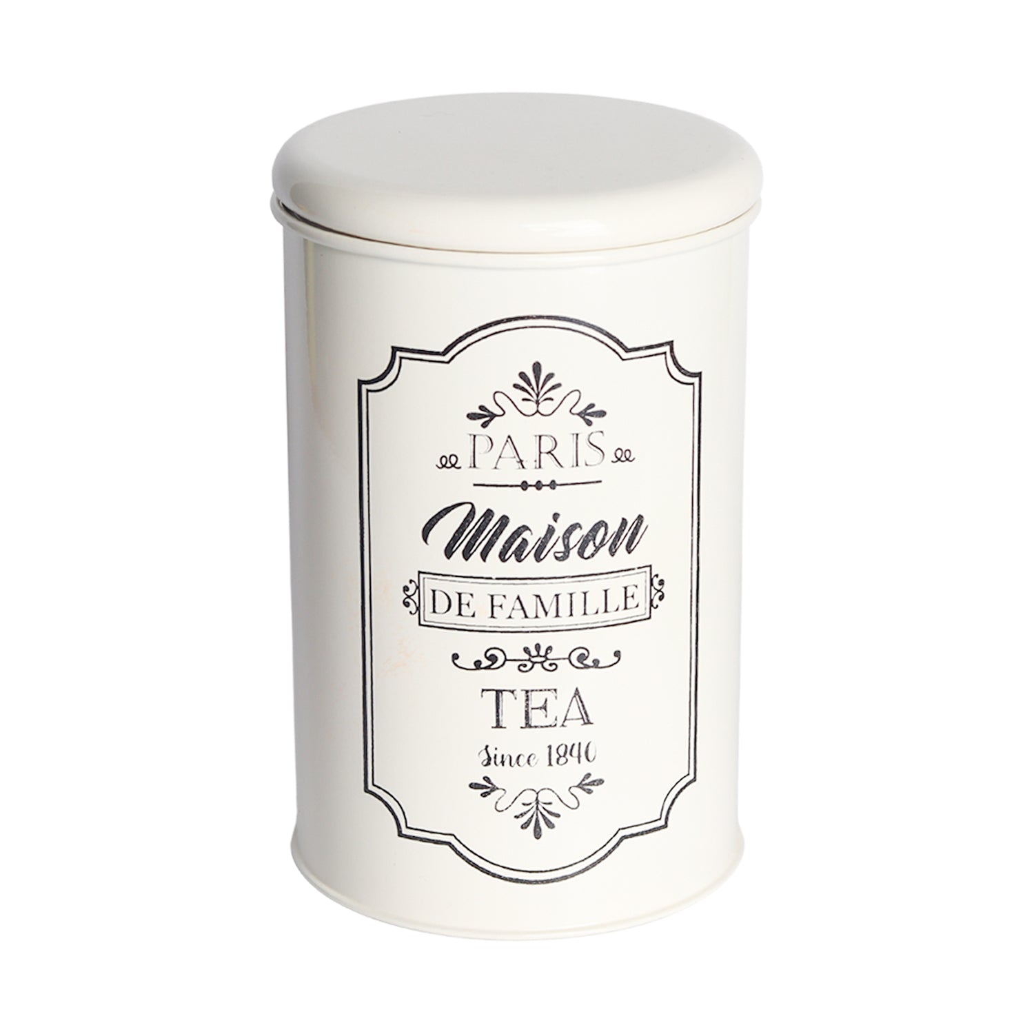 Metal Tea & Sugar Jar Set - Each Ivory & 900 Ml