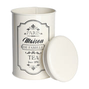 Metal Tea & Sugar Jar Set - Each Ivory & 900 Ml