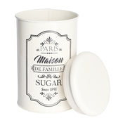 Metal Tea & Sugar Jar Set - Each Ivory & 900 Ml