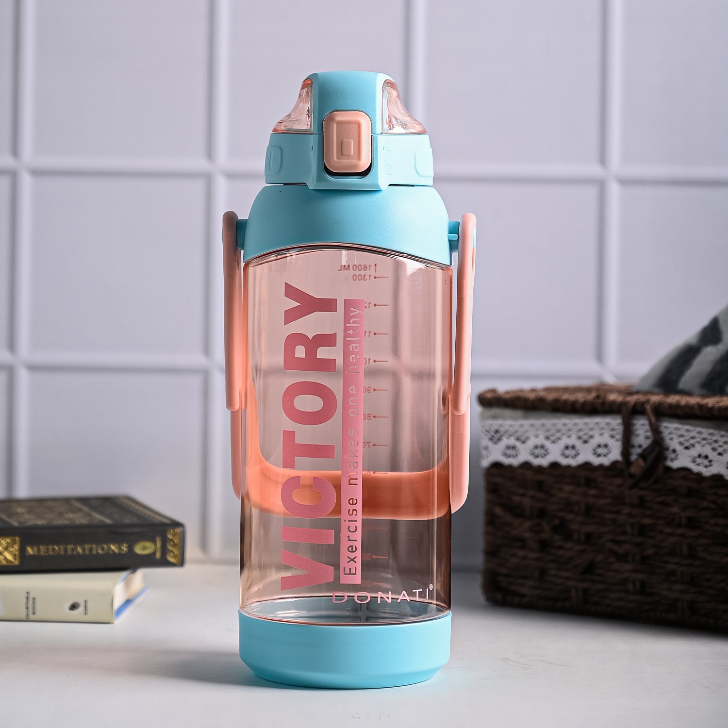 Sports Plastic Drinking Big Capacity Straw Type Travel - 1600ml
