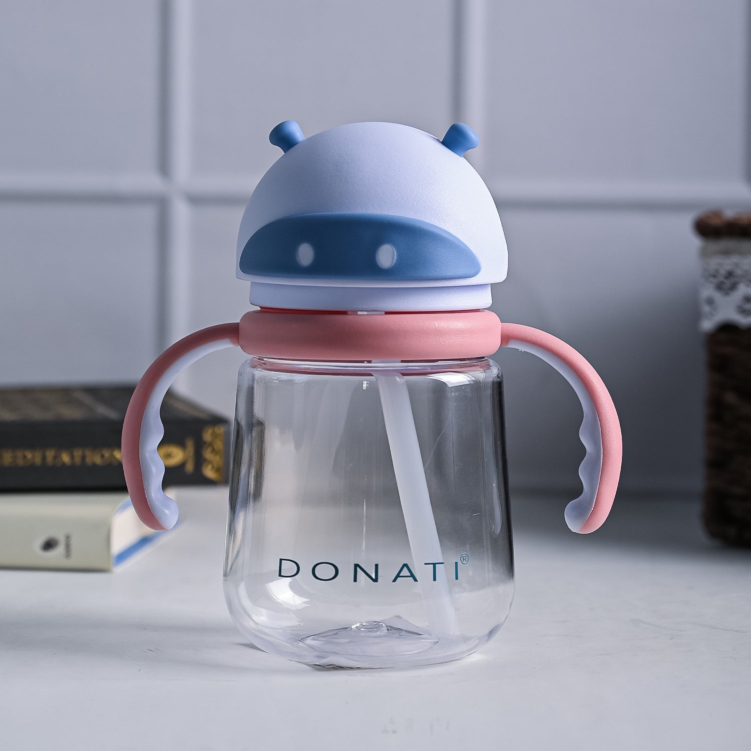 Baby Sipper Cup With Straw And Handle For Kids Blue, 350mL