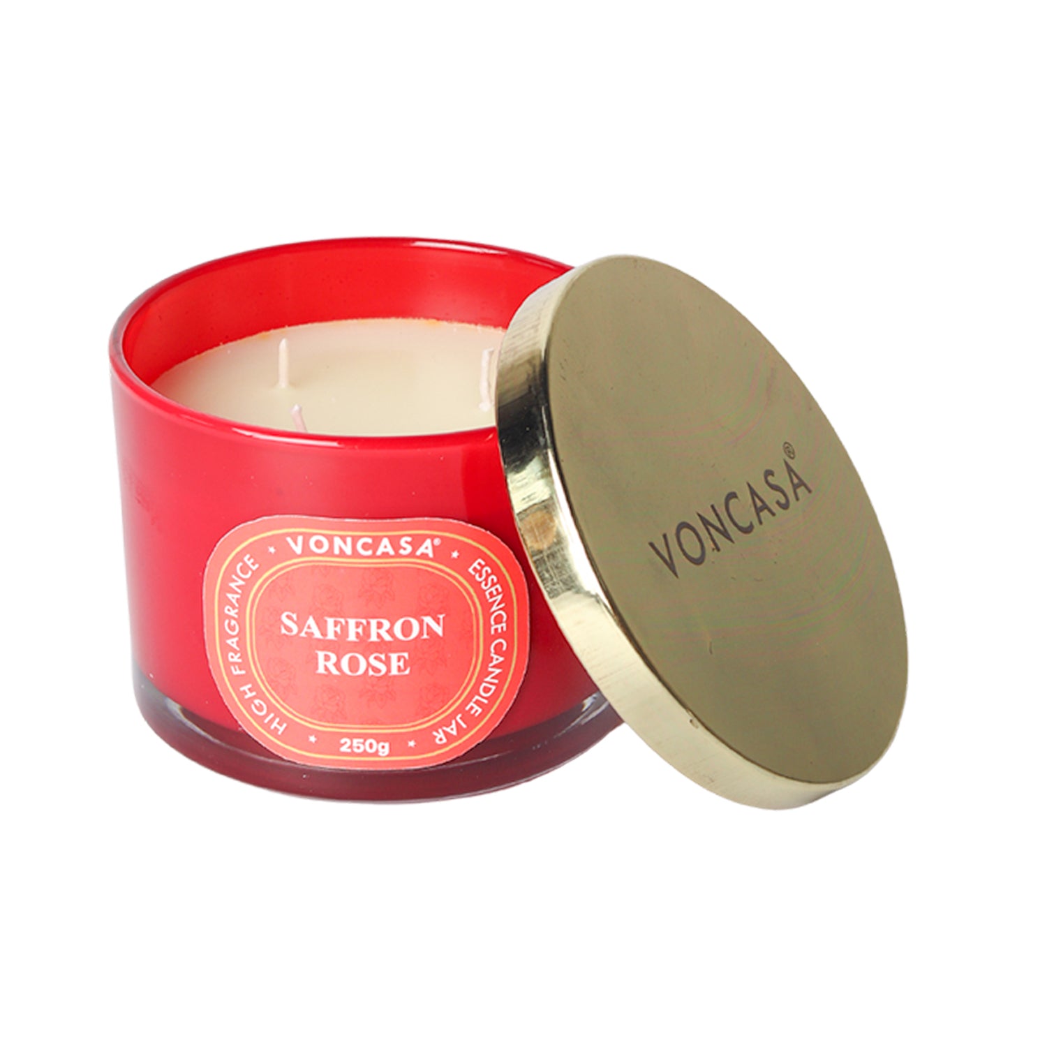 3 Wick Saffron Rose Candle 250G
