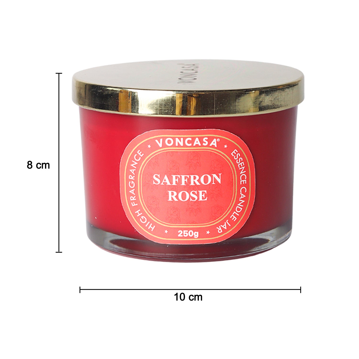 3 Wick Saffron Rose Candle 250G