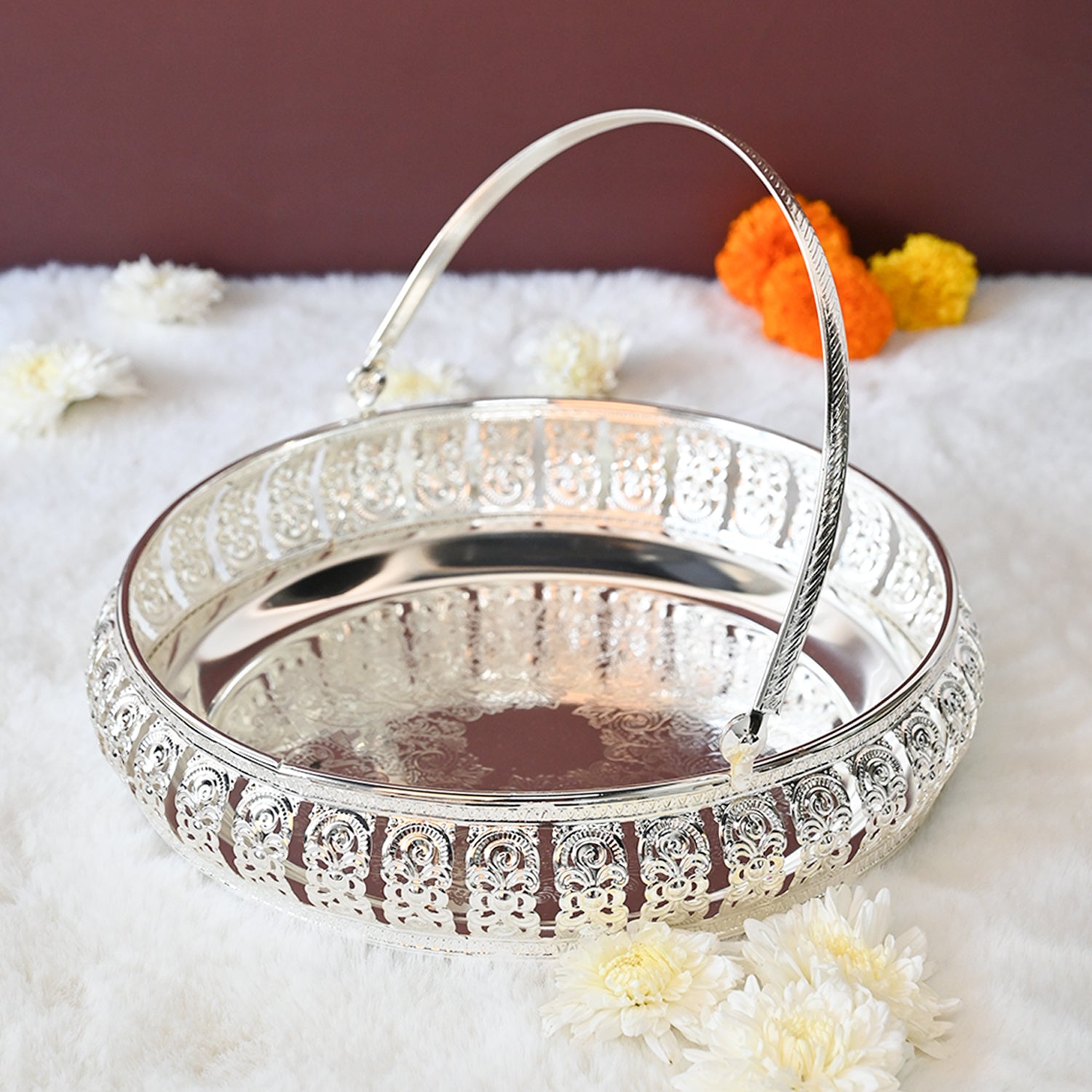 Silver Decorative Basket