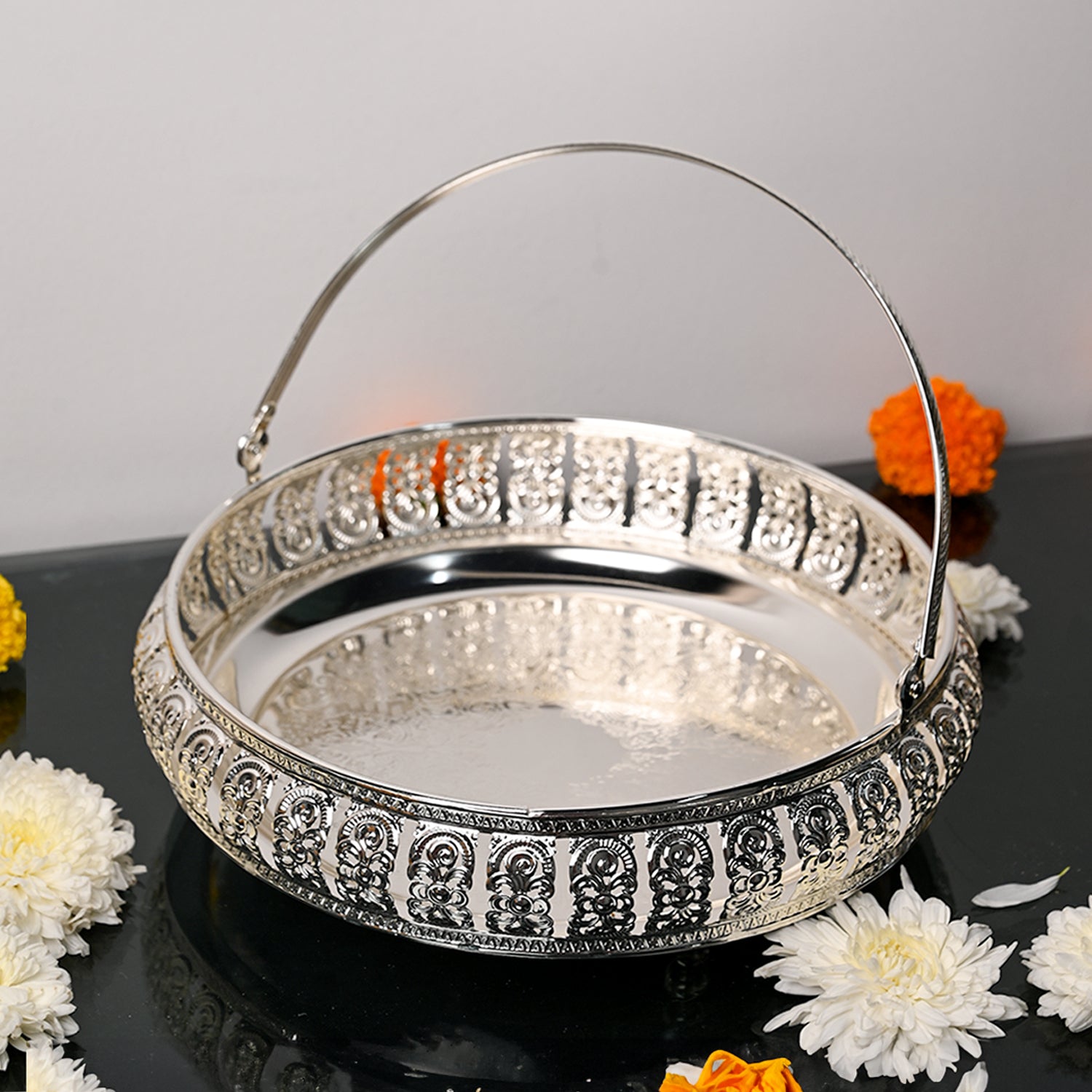 Silver Decorative Basket