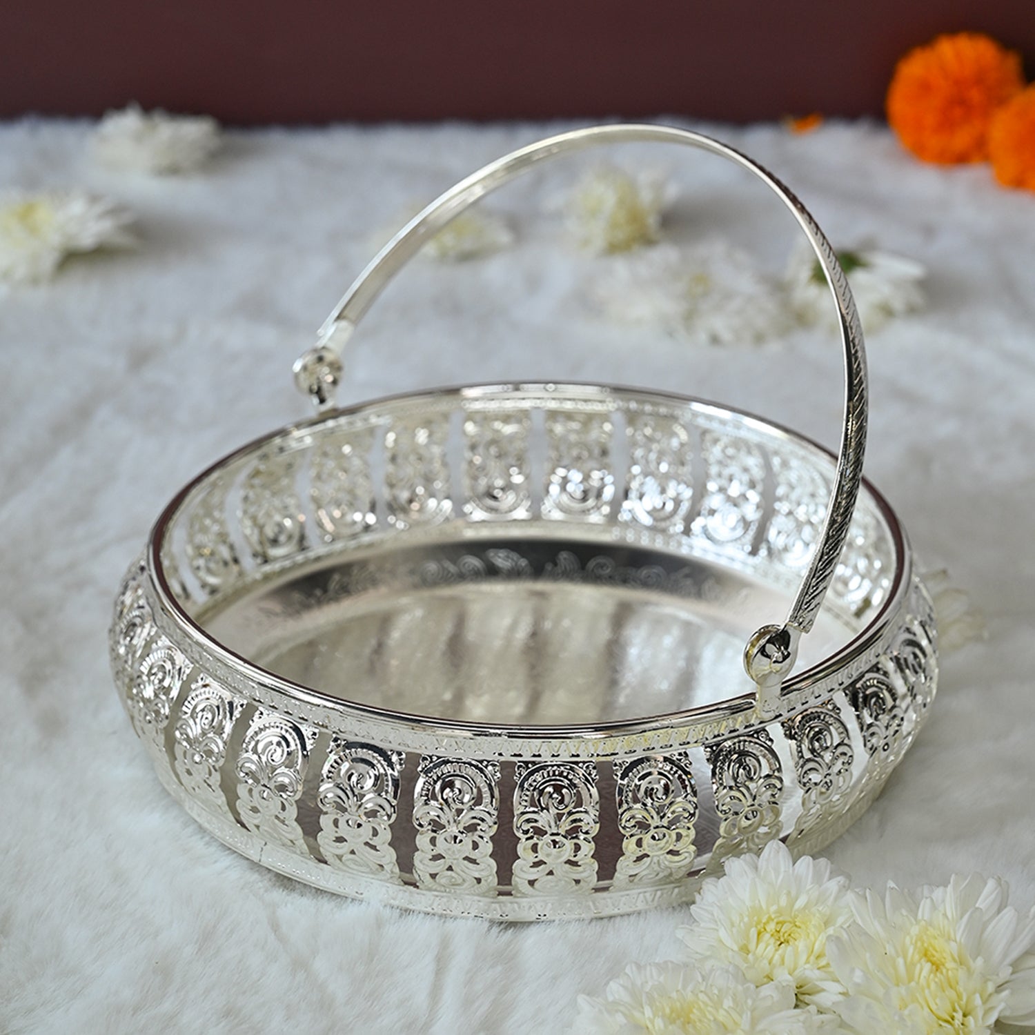 Silver Decorative Basket