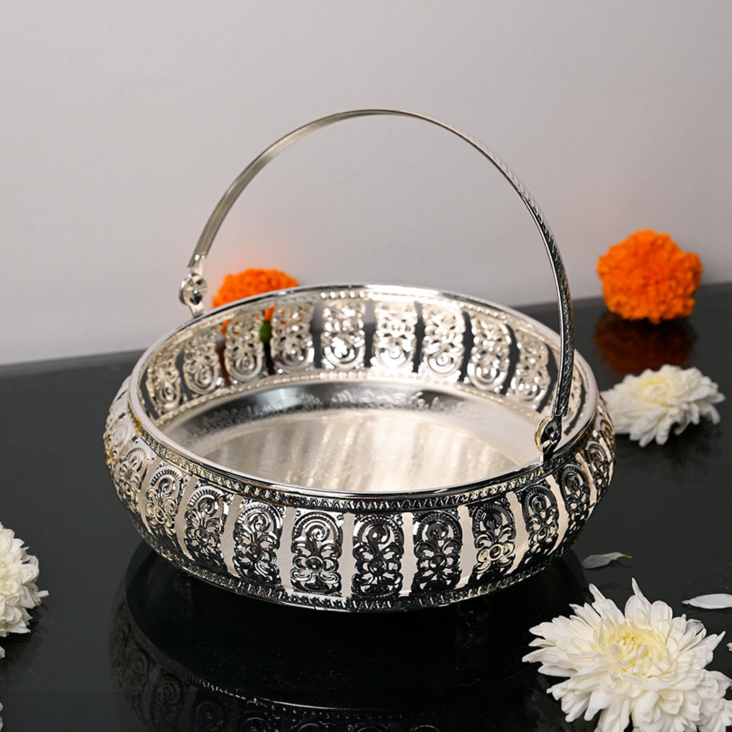 Silver Decorative Basket