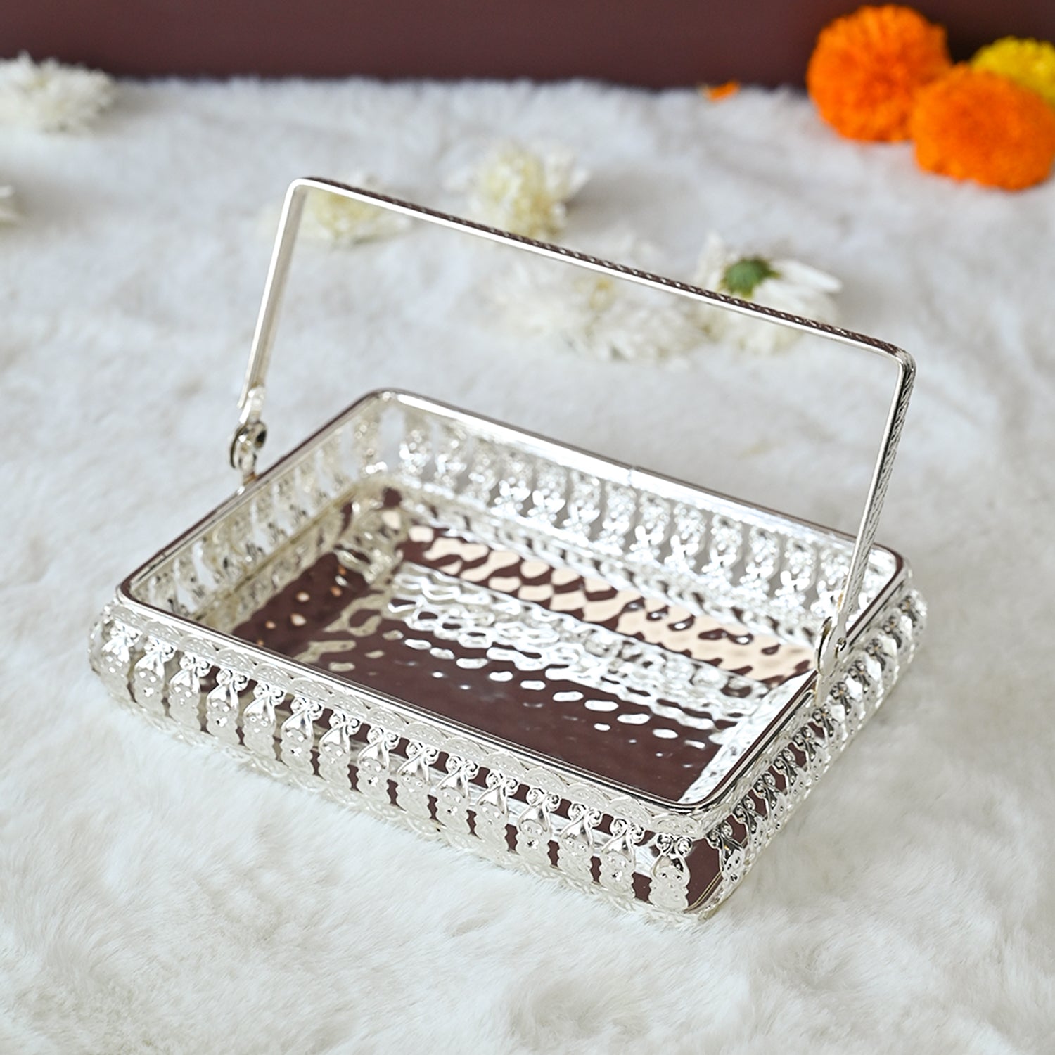 Silver Decorative Basket