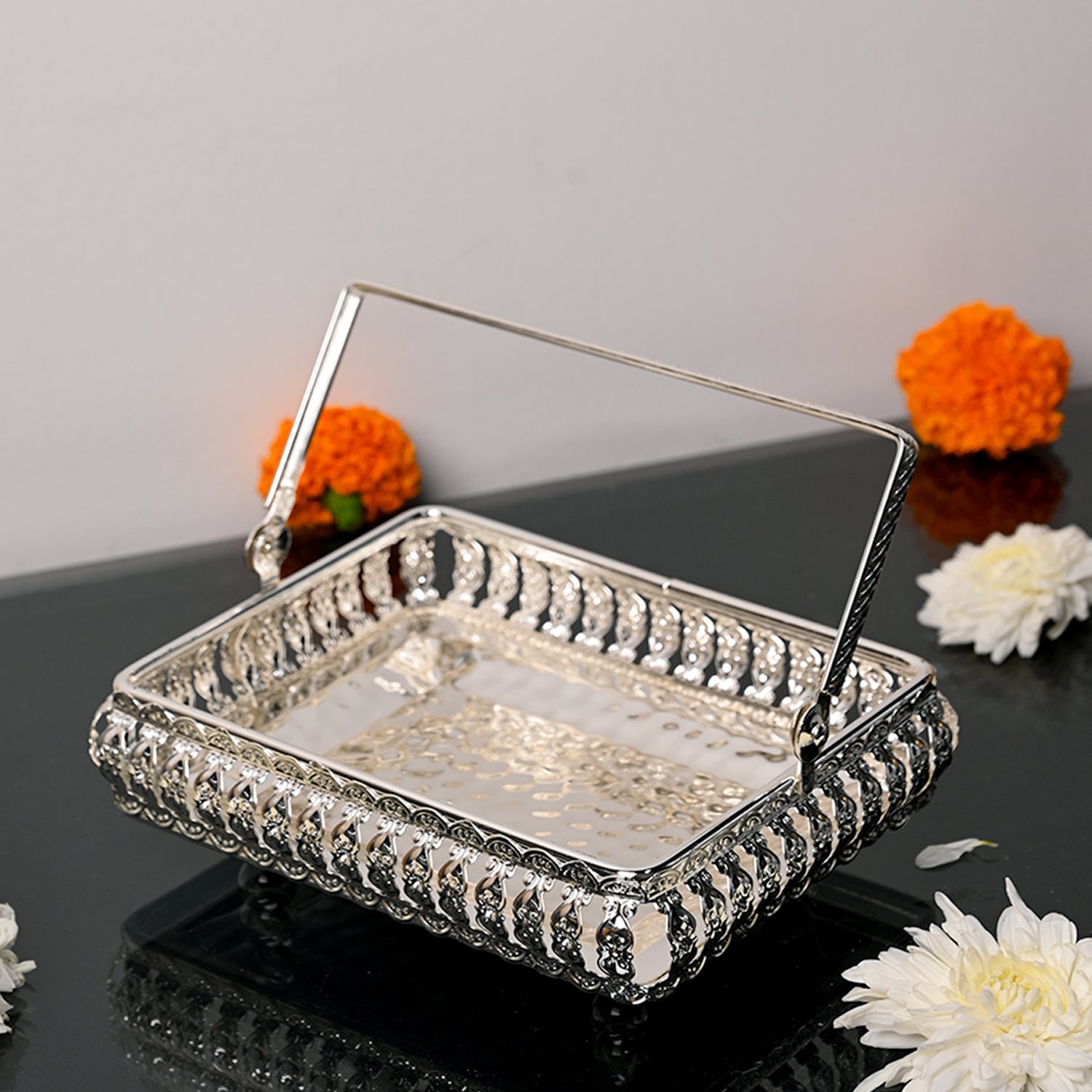 Silver Decorative Basket