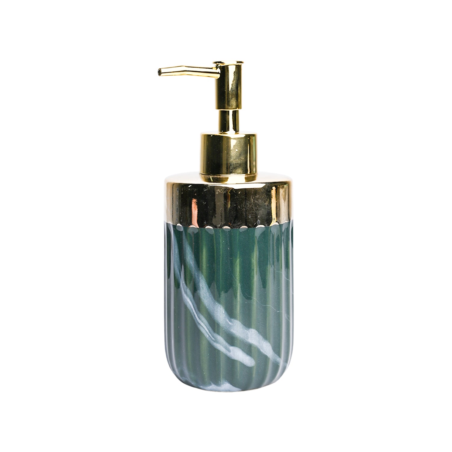Golden + Ribbed Soap Dispenser