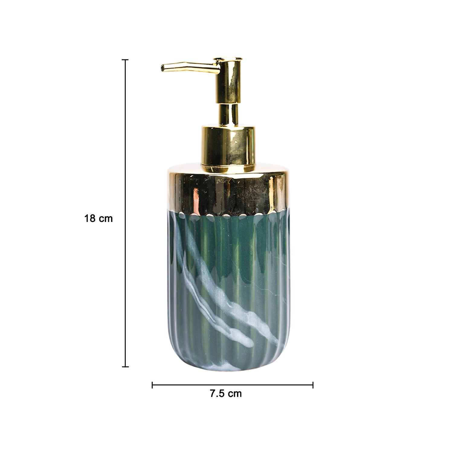 Golden + Ribbed Soap Dispenser