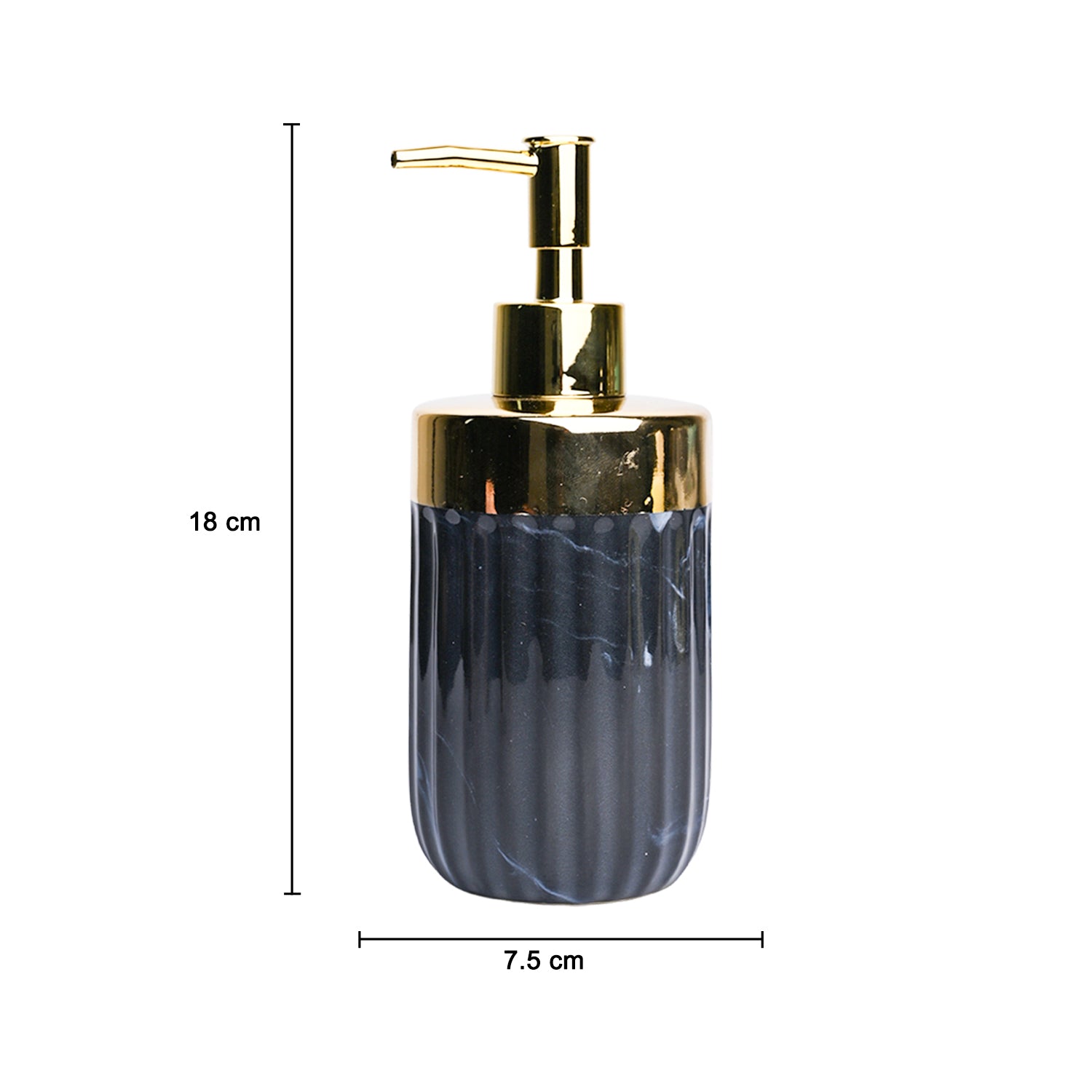 Golden + Ribbed Soap Dispenser