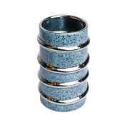Silver Edge + Ribbed Vase
