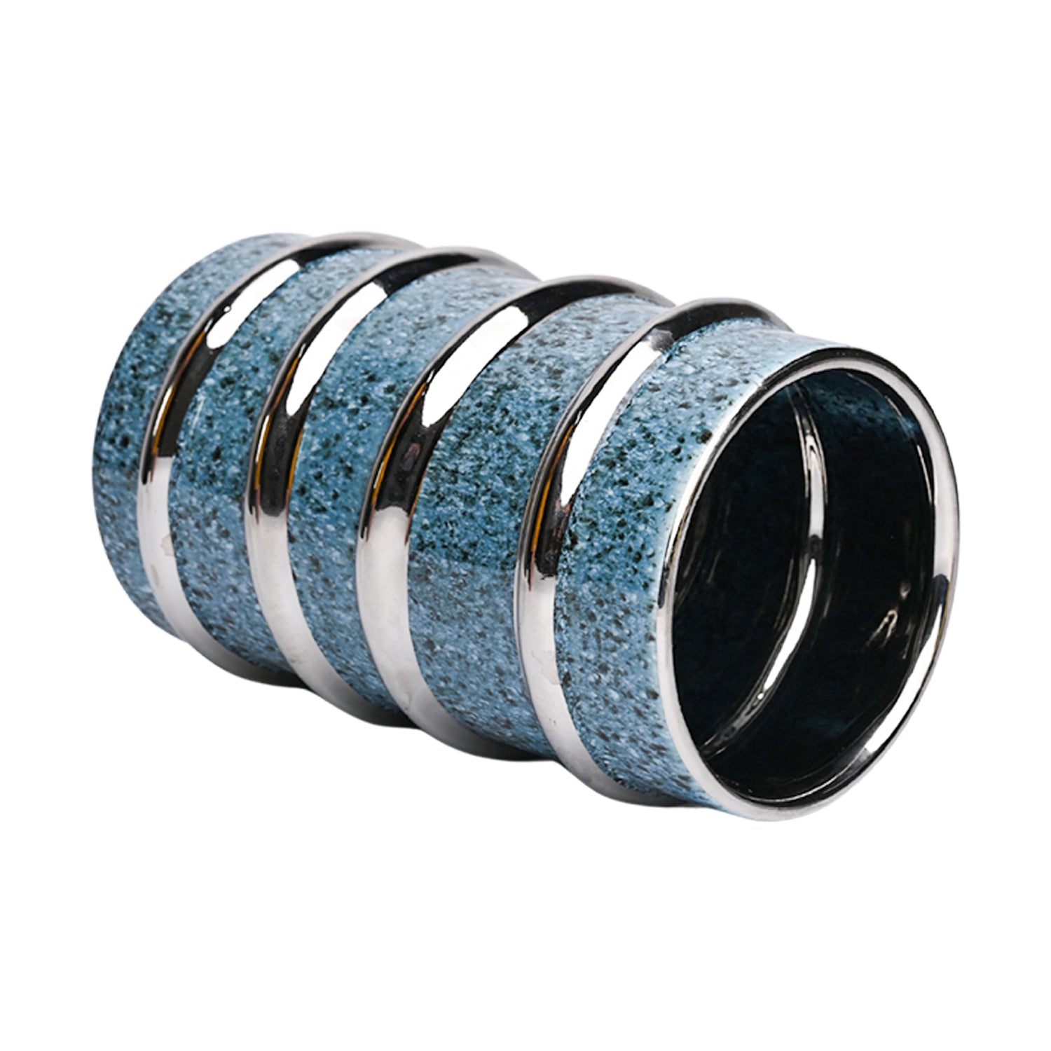 Silver Edge + Ribbed Vase