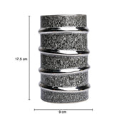 Silver Edge + Ribbed Vase