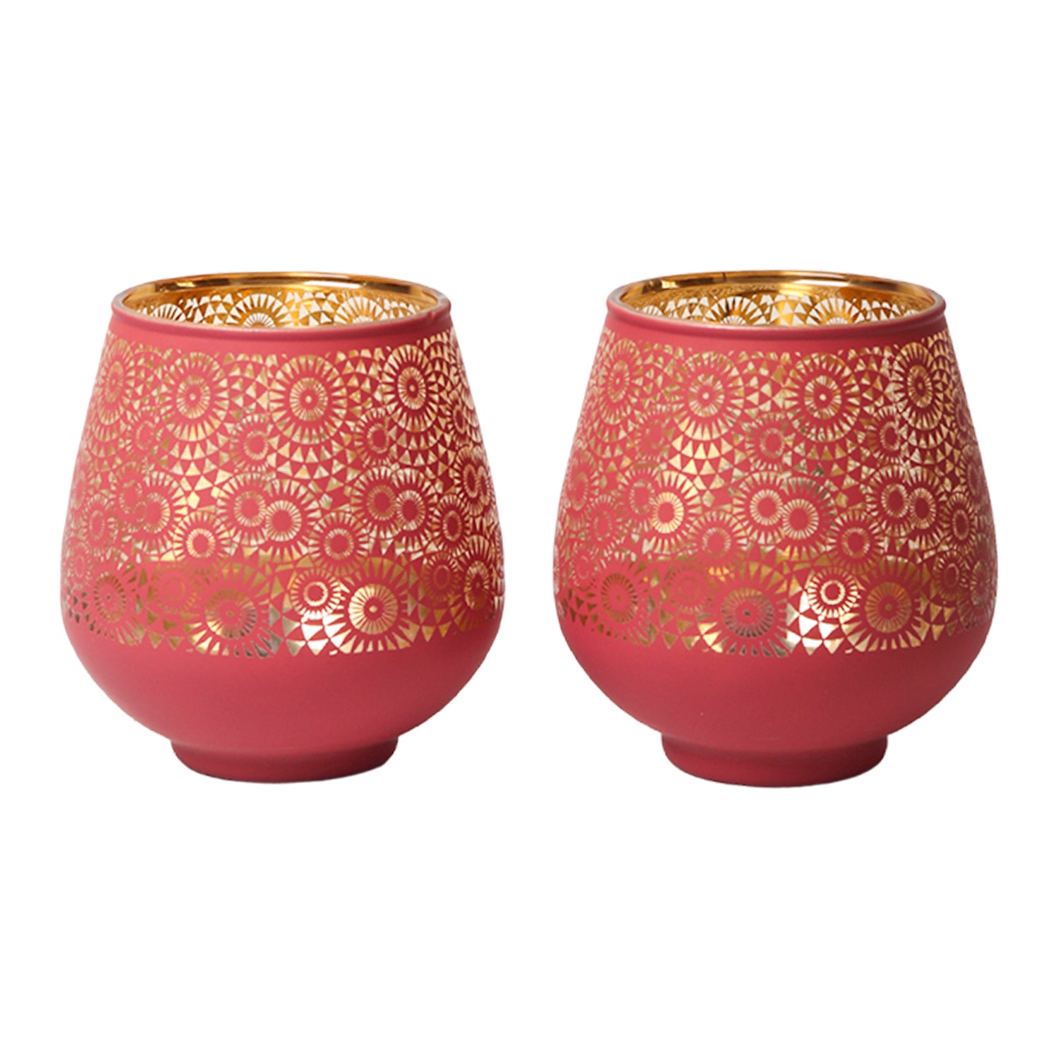Pink + Golden T-Lite Holders