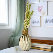 Ivory & Golden Geometric Vase