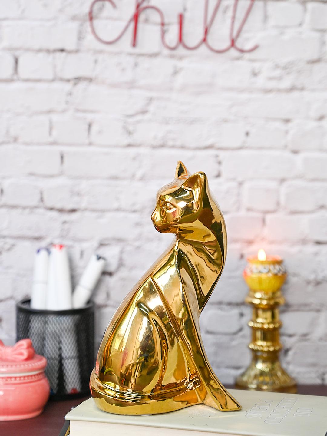 Golden Cat Statue Figurine - MARKET99