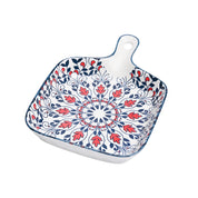 Mandala Ceramic Platter With Handle