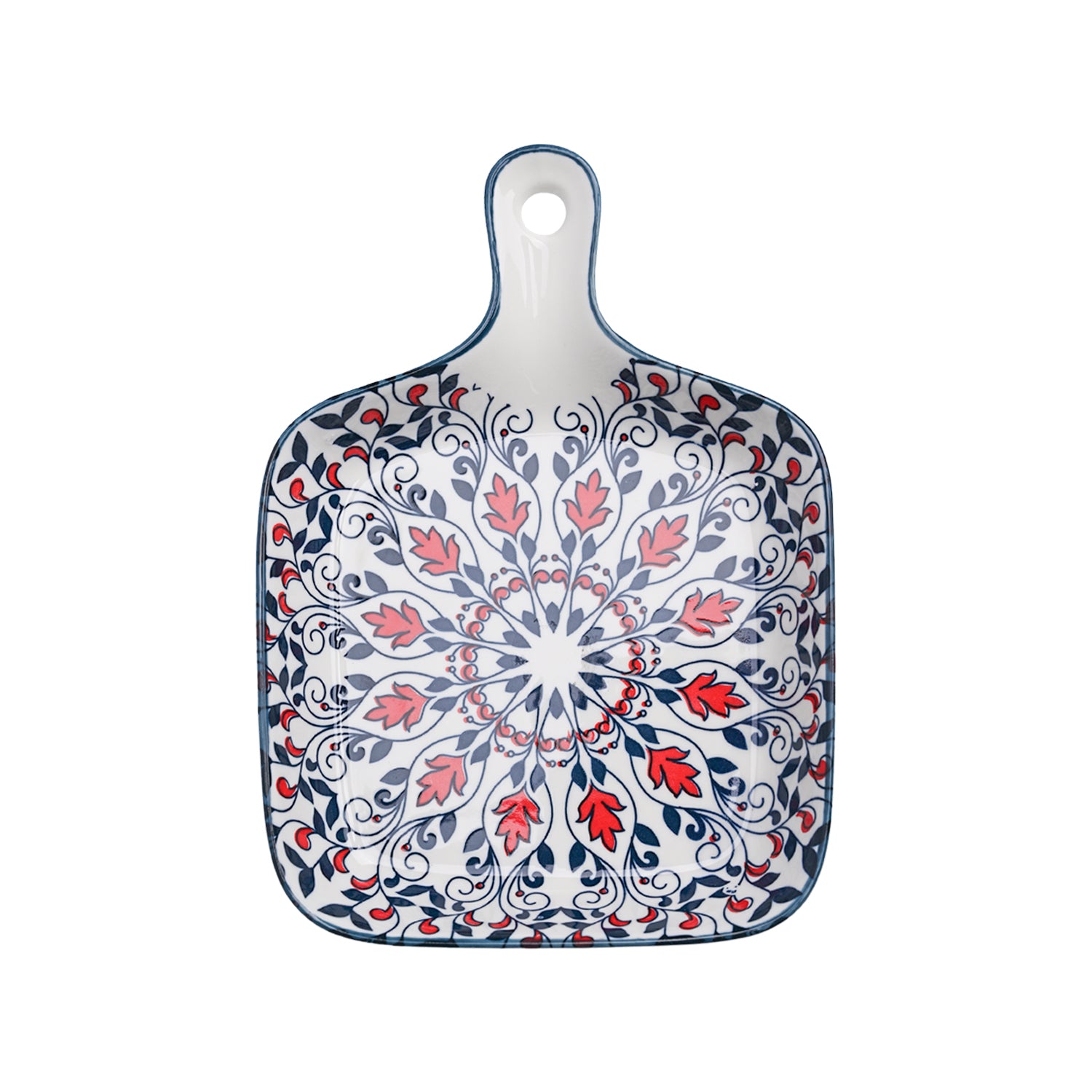 Mandala Ceramic Platter With Handle