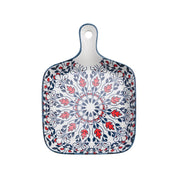 Mandala Ceramic Platter With Handle