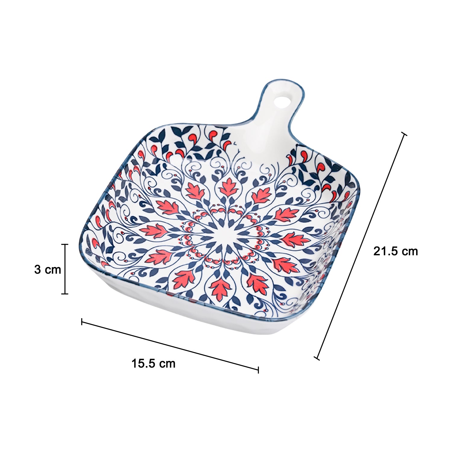 Mandala Ceramic Platter With Handle