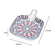 Mandala Ceramic Platter With Handle