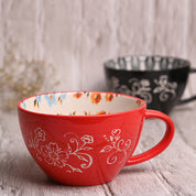 Red Floral 480ml Cup