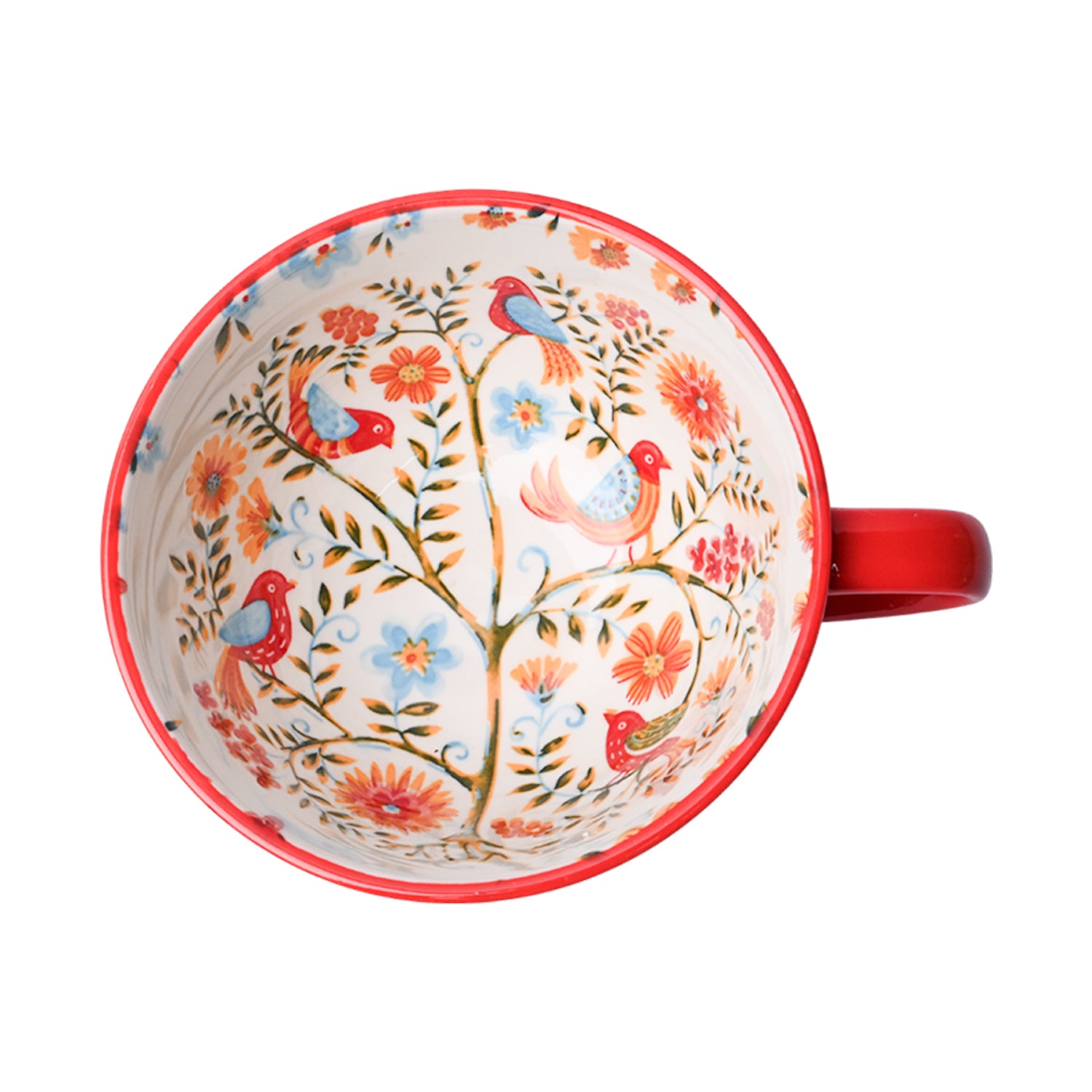 Red Floral 480ml Cup