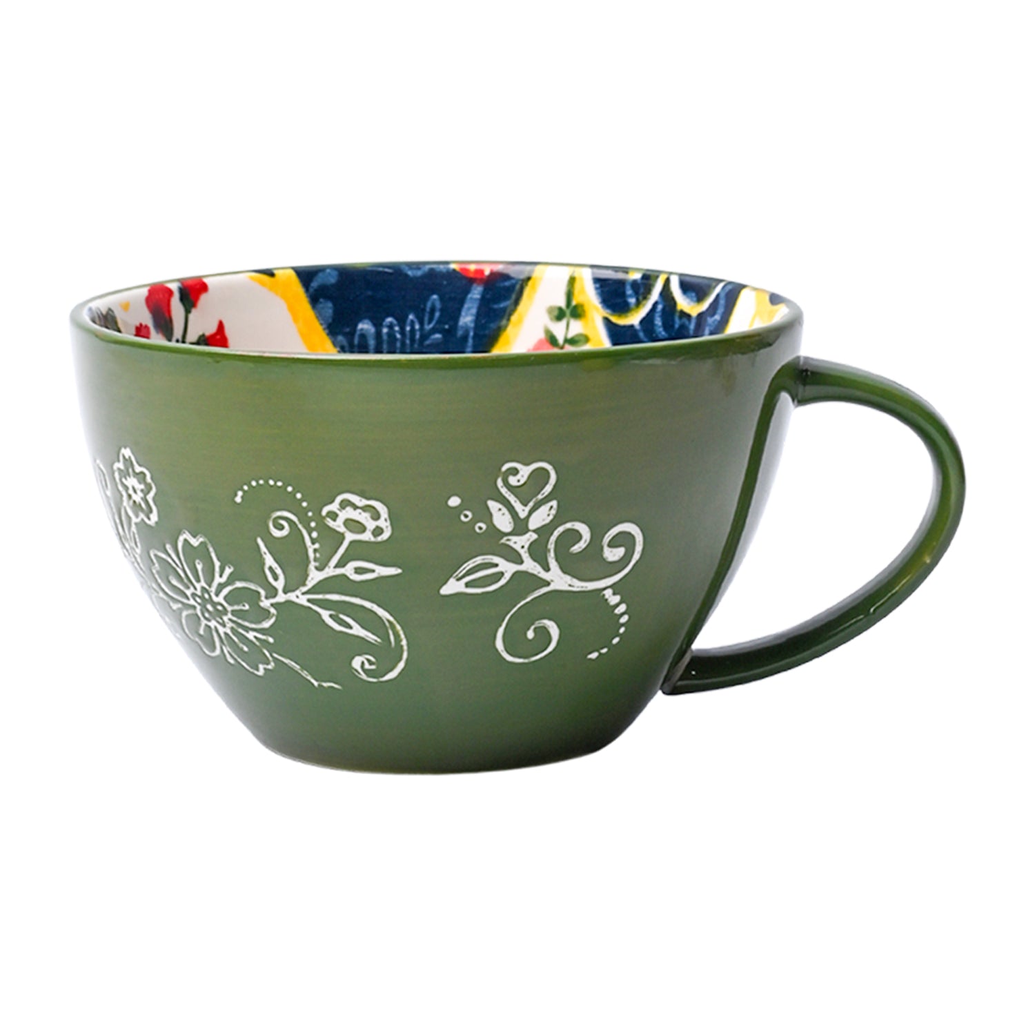 Green Floral 480ml Cup